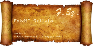 Fakó Szilvia névjegykártya